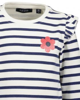 Sweater Blume blau gestreift 110